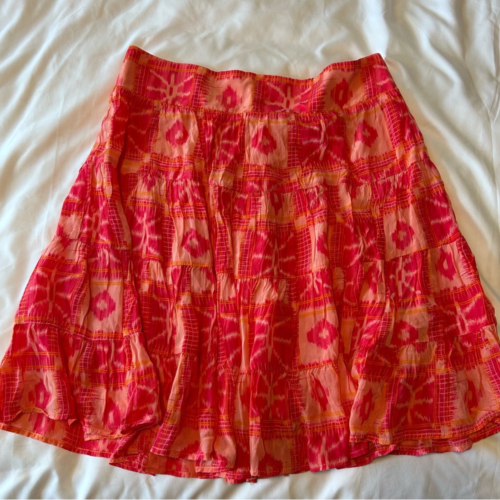 Anthropologie Vibrant Hot Pink A-Line Skirt